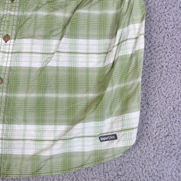 The North Face Shirt Mens XL Green Plaid Button  Vaporwick Vented Outdoor - Picture 2 of 12